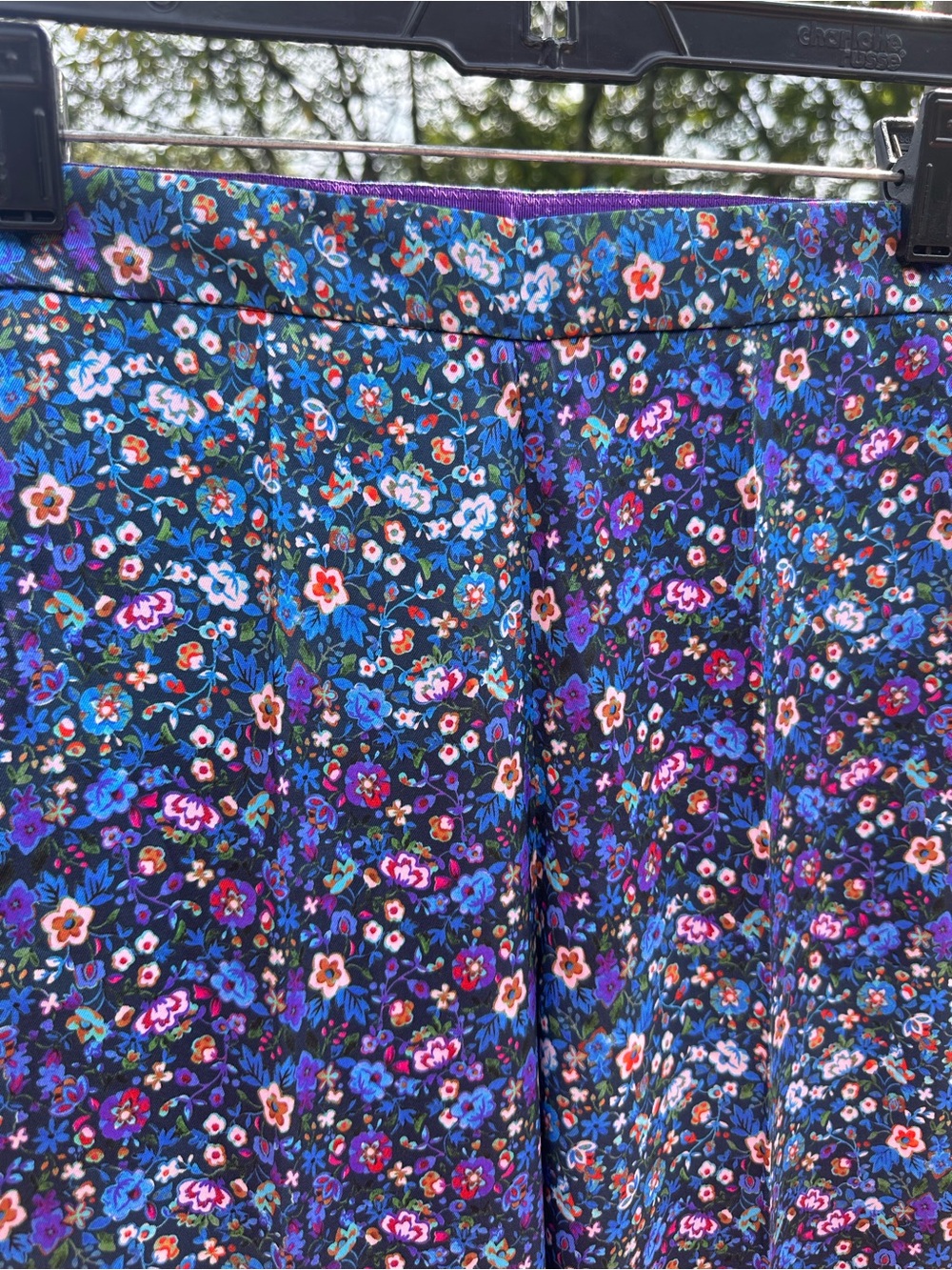 Sandro High-Rise Floral-Print Flared Satin Pants - Picture 3 of 10